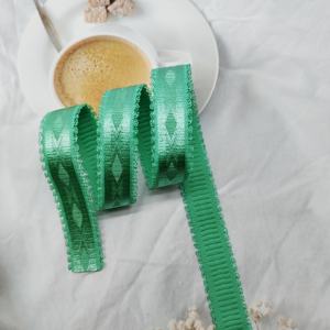 High Tenacity Colors Logo Jacquard Flower Edge Webbing Multi-Specification <b>Elastic</b> Straps Imitation Nylon for <b>Belts</b> Woven Strap - Product Image 2