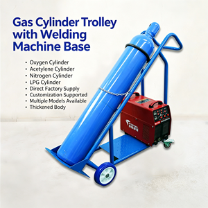 1. Chariot à roulettes robuste pour bouteilles de gaz portables avec poignée ergonomique pour usine de soudage, laboratoire, hôpital - Product Image 5