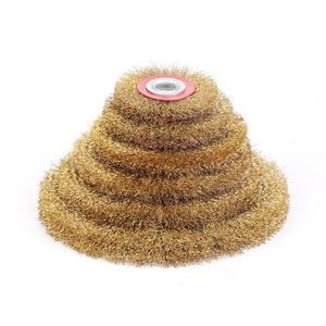<span class=keywords><strong>Brosse</strong></span> <span class=keywords><strong>métallique</strong></span> ronde en laiton pour le décapage de la rouille, le polissage et la découpe de l'acier – <span class=keywords><strong>Brosse</strong></span> rotative - Product Image 3