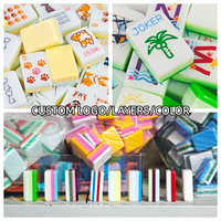 Jeu de Mahjong portable de luxe américain juif avec 160 tuiles en acrylique (1,2 po Jaune Citron) – Idéal pour les fêtes de famille et le divertissement