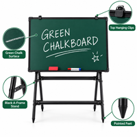 Tableau noir vert pliable avec support en A noir, tableau d'écriture magnétique pour l'école, la salle de classe, le bureau, la formation