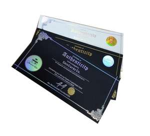 Carta su ordinazione della filigrana che stampa il <span class=keywords><strong>certificato</strong></span> autentico caldo di sicurezza dell'ologramma - Product Image 1