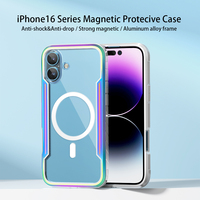 Nouveau métal anti-chute étui de téléphone portable armure protection magnétique antichoc étui de téléphone portable pour iPhone16 15 16 plus