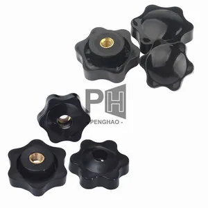 Plum Nut M4/M5/M6/M8/M10 Thermoplastic Brass Thread With and Without Holes Mechanical Black Thumb Nut Knob Manual Wing Nut