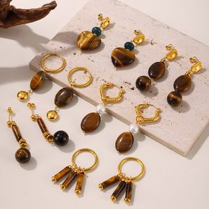 Pendientes de Acero Inoxidable Hipoalergénicos con Baño de Oro de 18K, Joyería de Moda Vintage para Mujer, para Regalo - Product Image 1