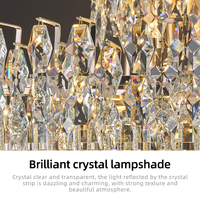 Lustres en cristal de luxe, lustre suspendu haut de gamme, éclairage de salon de villa, lustre de salle à manger, lampe suspendue au plafond