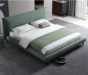 Beston-Marco de cama de tamaño King, mueble de dormitorio moderno, de diseñador, de cuero, suave, ligero, de lujo, nórdico