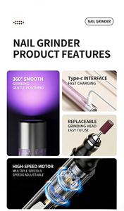 2 in 1 Electric <b>Nail</b> Drill Machine with UV LED <b>Nail</b> Lamp LCD Display Rechargeable <b>Nail</b> File for Salon Home Manicure Use - Product Image 5