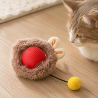 Bola Mainan Kucing Interaktif Otomatis Pintar, 3 Kecepatan Dapat Disesuaikan, Dapat Diisi Ulang USB, Mainan Hewan Peliharaan Elektrik dengan Sensor Bangun Tidur Opsional