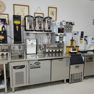 Évier de barre en acier inoxydable commercial avec établi de planche de vidange pour les magasins de thé à bulles de cocktail de thé au lait 220v nouvel état - Product Image 4