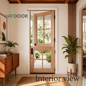 Puertas de Entrada de Madera Sólida de Roble Africano y Caoba, Estilo Rústico, Personalizadas, con Paneles de Vidrio, para Casa, <span class=keywords><strong>Puerta</strong></span> <span class=keywords><strong>Holandesa</strong></span> con Acabado <span class=keywords><strong>Exterior</strong></span> de Madera - Product Image 1