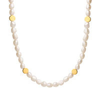Collier à breloques rond en acier inoxydable plaqué or, bijoux personnalisés à la mode