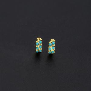 JXX Brass Jewelry 24k Plated Gold <b>Fashion</b> Tiny Zircon Huggie <b>Earrings</b> Gold Small <b>Hoop</b> <b>Earring</b> for Women Anniversary - Product Image 3