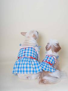 Vestido de Verano para Perro, Diseño Floral Azul, Transpirable y Suave - Product Image 3