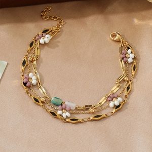 Trendy Anti Tarnish Wholesale Custom Brand logo 14k 18k PVD Gold Plated Stainless Steel Charm Bracelet for Women <b>Men</b> - Product Image 5