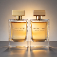 Flacon de parfum carré transparent personnalisé de 100 ml, bouteille en verre de luxe avec motif tissé, bouchon doré, pulvérisateur à pompe, emballage vide