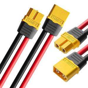 12AWG 100 มม.150 มม.ซิลิคอนลวด XT60 XT60H XT60U ขั้วต่อชายหญิงปลอกปลั๊กสําหรับแบตเตอรี่ FPV - Product Image 2