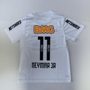 Футбольная форма Neymar JR 11, белая, ретро, премиум-класса, быстросохнущая ткань, для мужчин и юношей - Product Image 2