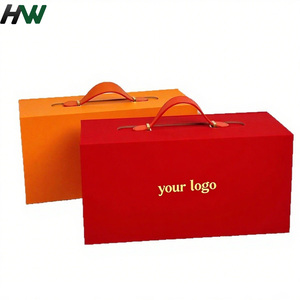 Luxury Collapsible Rigid Wine Gift <b>Box</b> Magnetic <b>Lock</b> & Handle Custom Logo Matt Lamination Embossing UV Coating - Product Image 5