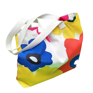 Alla rinfusa simpatica stampa a fiori di cotone con <span class=keywords><strong>vernice</strong></span> da viaggio <span class=keywords><strong>borsa</strong></span> In tela Tote borse della spesa - Product Image 6