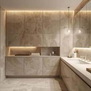 European-Style Modern Design <b>Bathroom</b> <b>Cabinet</b> <b>with</b> LED <b>Mirror</b> Water-Resistant Feature for Hotels and Households - Product Image 6