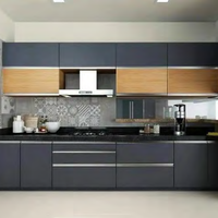 Armoire de cuisine en acier inoxydable moderne personnalisée Prima, armoire de rangement intégrée pour projet de rénovation de cuisine de villa résidentielle