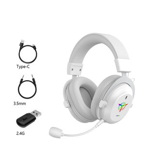 Rambotech Metal Chipset Wireless Gaming Headphone With External <b>Microphone</b> 25MS Low Latency RGB Lighting Over Ear Design - Product Image 4