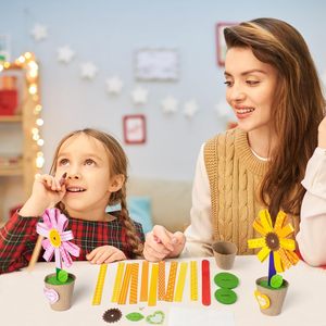 NEW 2025 Fun DIY Sunflower Art Activities for Kids DIY Spring Flower <strong>Paper</strong> Pot Craft <strong>Kits</strong> <strong>Make</strong> Your Colorful Flowers Gift Crafts - Product Image 5