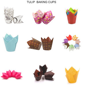 Mini/15cm/16cm/16.5cm/17cm/17.5cm Kích thước trắng nâu màu sắc tự nhiên <span class=keywords><strong>Tulip</strong></span> nướng trường hợp giấy lót Muffin <span class=keywords><strong>Tulip</strong></span> nướng ly - Product Image 5