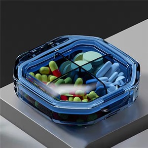 Organizador de Pastillas Portátil de 4/6 Compartimentos, Caja de Almacenamiento de Medicamentos de Viaje, Anillo de Sellado para Separación de Medicamentos, Mini Contenedor Portátil - Product Image 5