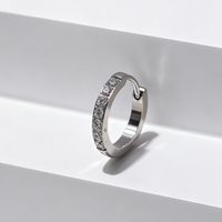 Créoles Huggie en Acier Inoxydable 316L Poli Miroir avec Zircon Cubique, Hypoallergéniques, Vente en Gros, Bijoux d'Oreille Tendance Quotidienne pour Femme