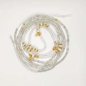 Perline fluorescenti africane in vita colorate in filo di cotone con catena di cristallo per il corpo in pietra irregolare perline dimagranti con cravatta luminosa - Product Image 1