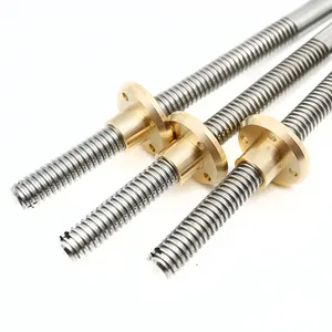 14mm T14 Tr14x1 Tr14x2 Tr14x3 Right Left Thread Stainless Steel Custom Trapezoidal Threaded Ball Lead Screw with brass nut