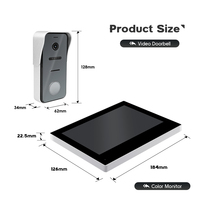 Videoportero con Intercomunicador y Contraseña RFID de 7 Pulgadas, con Cámara IR de 1000 TV Lines y 1080P, con Cerradura de Puerta sin Electrodomésticos