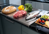 Chimehome Talenan Persegi Panjang Stainless Steel yang Dapat Disesuaikan, Anti-Selip, Antibakteri, Aman untuk Mesin Cuci Piring - Pelindung Meja Dapur