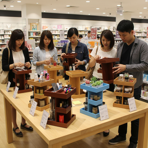 Taiwan <b>Rotating</b> Stand Wood Office Supplies <b>Rotating</b> 360-Degree Organizer Box - Product Image 3