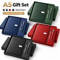 Ensemble cadeau de bloc-notes en cuir PU A5 avec logo personnalisé et stylo, coffret cadeau d'entreprise, recharge incluse, vente en gros OEM