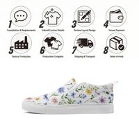 Mocassins en toile à imprimé floral personnalisé OEM/ODM, baskets à enfiler avec semelle intermédiaire en EVA et rehausseur de talon pour hommes et femmes FN071-25009144-2