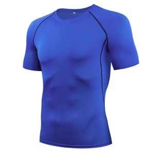 Người đàn ông của mùa hè giản dị phòng tập thể dục T-<span class=keywords><strong>Shirt</strong></span> 180 gram nhanh khô đàn hồi ngắn tay áo thoáng khí dệt kim trống rắn cao in phun - Product Image 1
