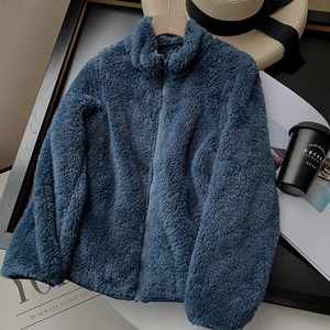 2023 nueva llegada de moda Unisex chaqueta de lana a prueba de viento personalizada invierno suave cálido bordado Logo peso pesado hombres Sudadera con capucha abrigo - Product Image 6
