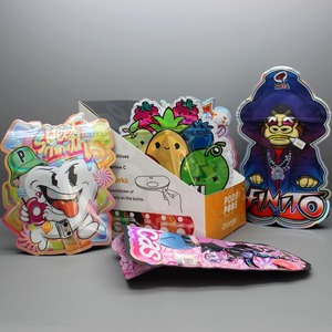 Sachet plat en Mylar à trois soudures latérales, imprimé sur mesure, pour emballage de snacks, cigares, avec fermeture éclair, pochette en plastique avec boîte pour rouleaux - Product Image 5