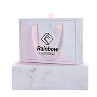 Boîte cadeau de luxe rose dégradé à tiroir coulissant, vide, en carton, pour vêtements, chaussures, chaussettes, emballage cadeau d'anniversaire