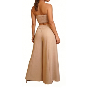 Women's Fashion <b>Sexy</b> Stretch Halter Top Vest Wide-Leg Pants Fashion 2-Piece <b>Set</b> Fashion - Product Image 4