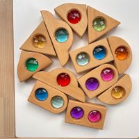 Blocs sensoriels Montessori en acrylique transparents, cubes arc-en-ciel en lucite, jouet éducatif pour l'apprentissage précoce