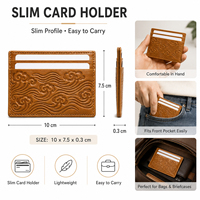 Portefeuille fin de style culturel pour cadeaux d'entreprise avec service de logo personnalisé et disposition multi-emplacements pour cartes
