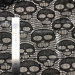قماش دانتيل أسود عالي الجودة من النايلون بتصميم جمجمة لعيد الهالوين لأزياء المسرح LT21181 - Product Image 4