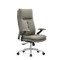 Chaise de bureau de style professionnel avec dossier haut en cuir PU, design ergonomique, siège rembourré épais rétractable