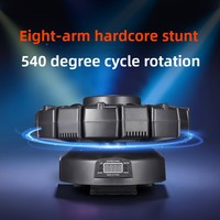 Projecteur LED mobile 200W à 8 bras avec effets laser et stroboscopiques RGBW, activé par le son, pour discothèques, bars, mariages et événements