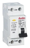 Aoelec AUB1NLE Disjoncteur différentiel modulaire 2P en PA66, résistant au feu, indice de protection IP20, capacité de coupure 6kA, courbe B/C, rail DIN