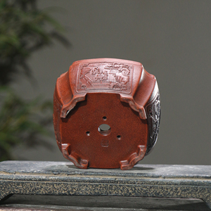 <b>Square</b> Purple Clay Bonsai Pot Antique Engraving Style Flower <b>Planter</b> - Product Image 4